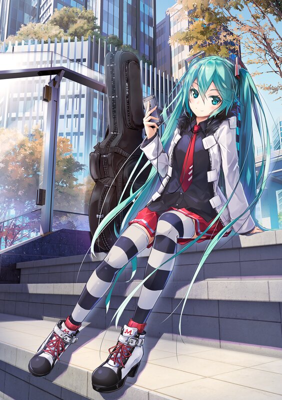 Anime Girl with Blue Hair — Calm, Autumn