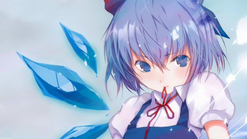 Anime Girl with Blue Hair — Calm, Blue Crystals