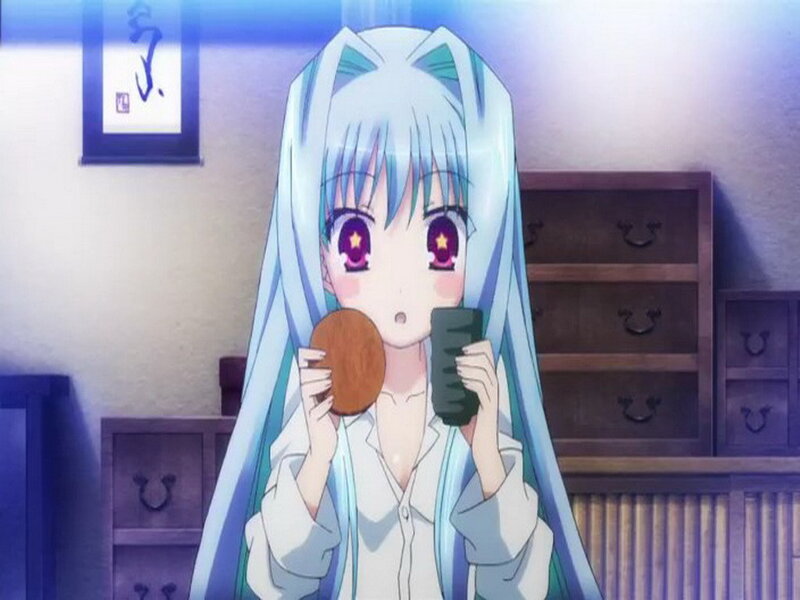 Anime Girl with Blue Hair — Calm, Cookie