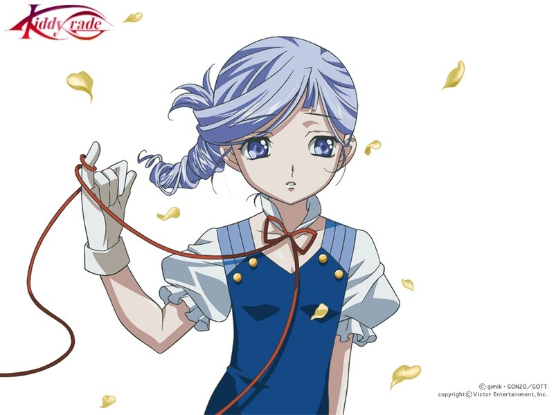 Anime Girl with Blue Hair — Calm, Dress, Ribbon