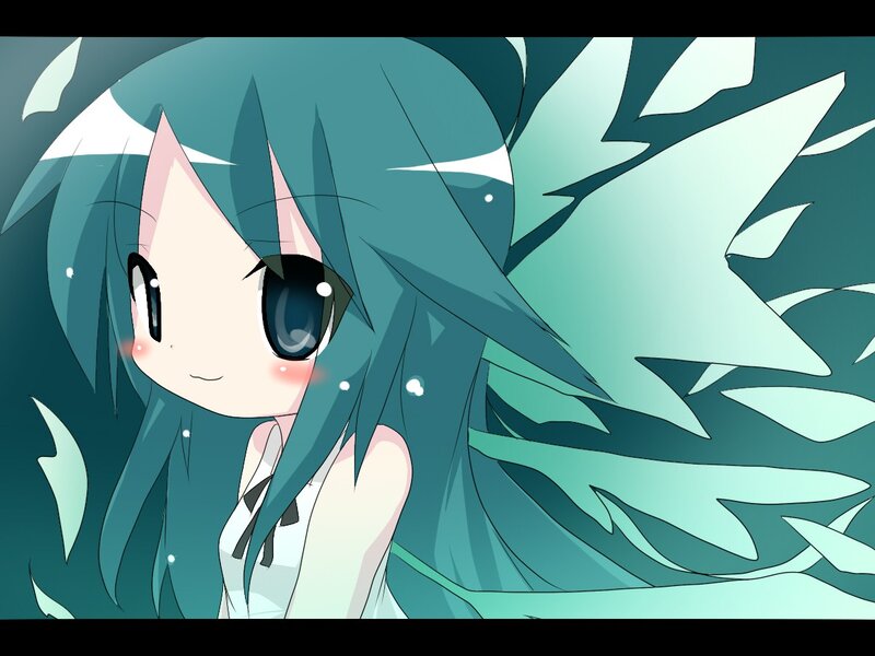 Anime Girl with Blue Hair — Calm, Eyes, Cheeks