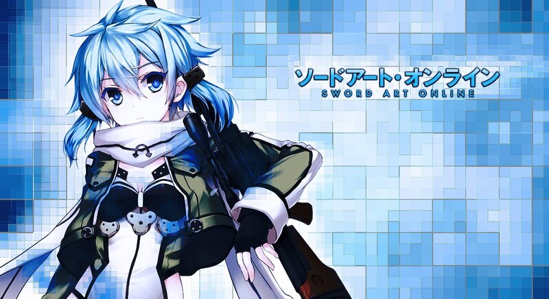 Anime Girl with Blue Hair — Calm, Gun
