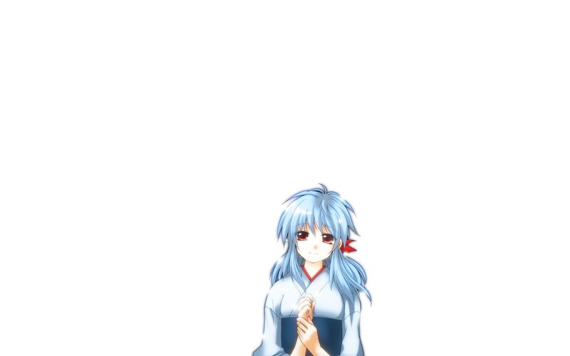 Anime Girl with Blue Hair — Calm, Kimono