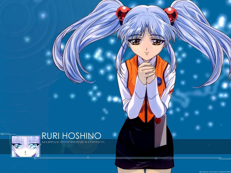 Anime Girl with Blue Hair — Calm, Pigtails