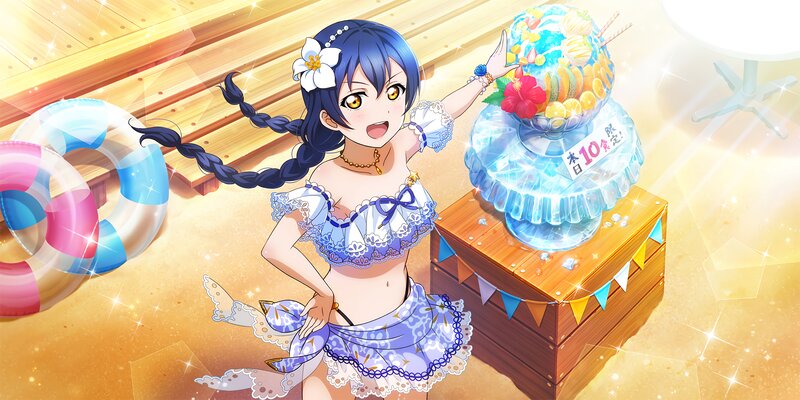 Anime Girl with Blue Hair — Cheerful, Sunny