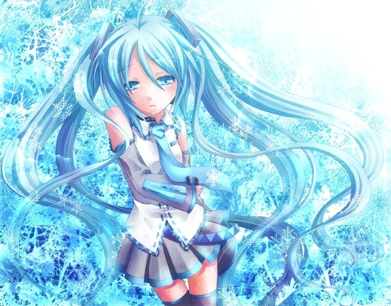 Anime Girl with Blue Hair — Cold