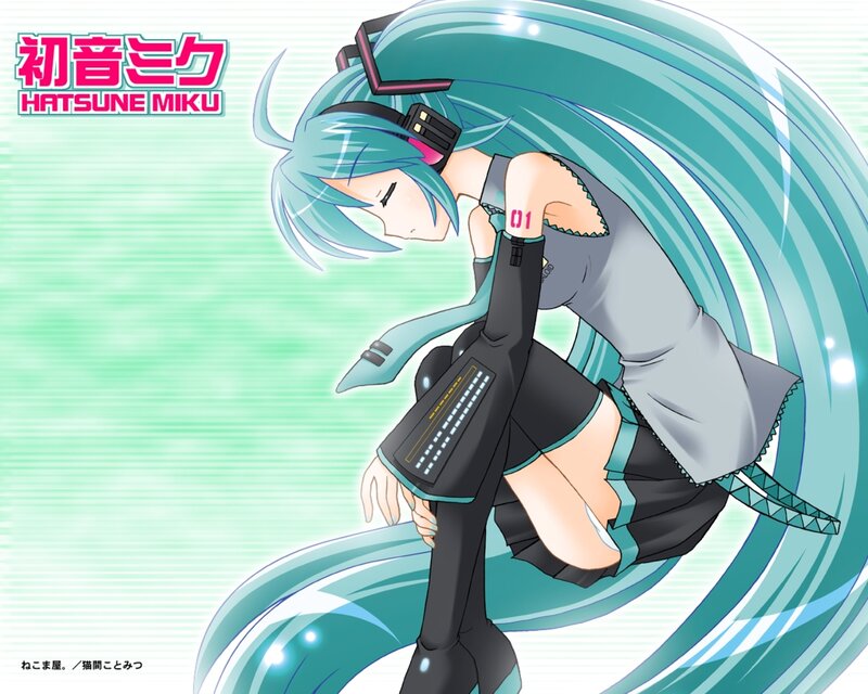 Anime Girl with Blue Hair — Cyan, Calm, Headset