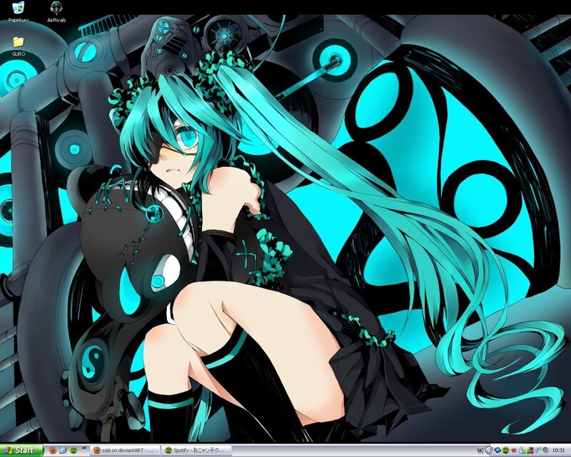 Anime Girl with Blue Hair — Cyan, Dramatic, Digital Art