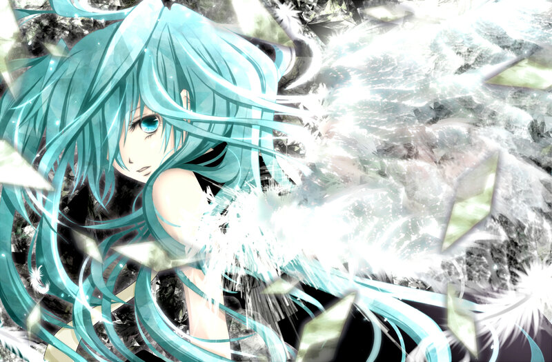 Anime Girl with Blue Hair — Cyan, Dramatic