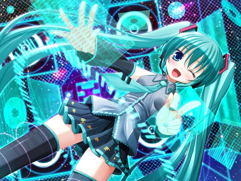 Anime Girl with Blue Hair — Cyan, Energetic