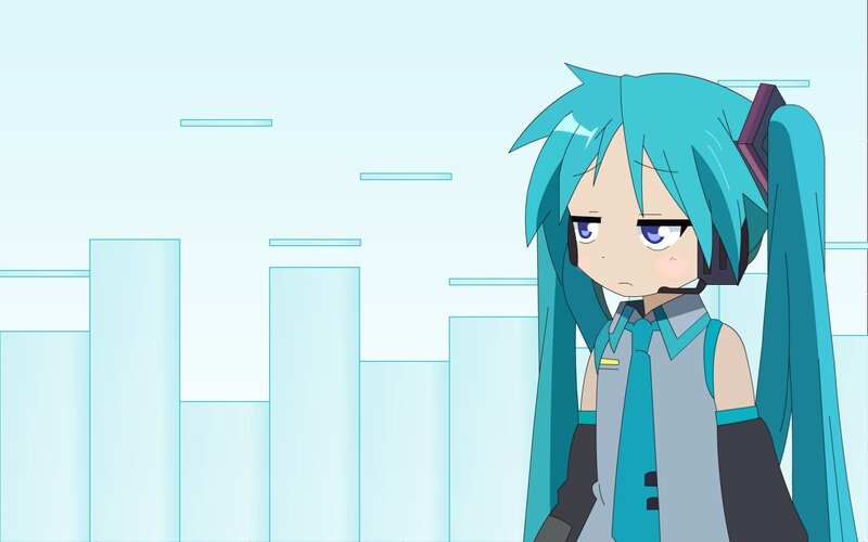 Anime Girl with Blue Hair — Cyan, Neutral