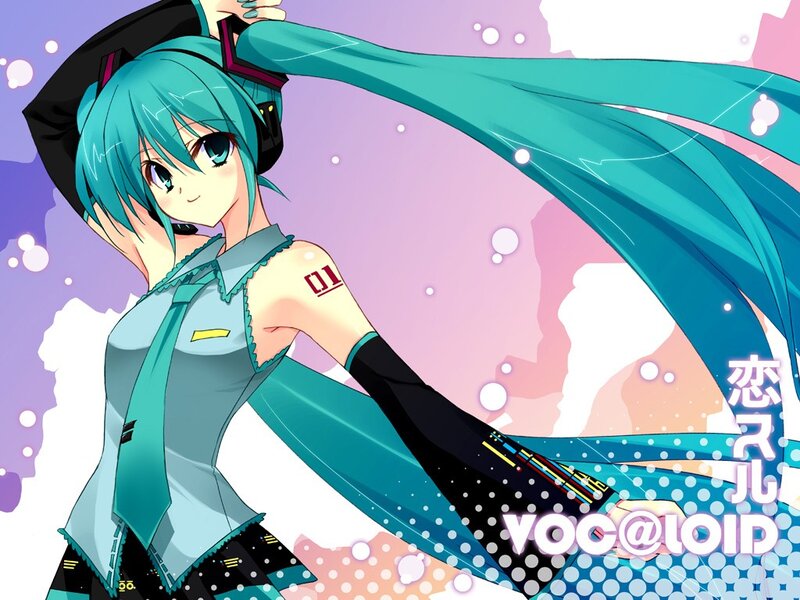 Anime Girl with Blue Hair — Cyan, Playful, Digital Art, Long Hair, Headset, Sleeveless Top