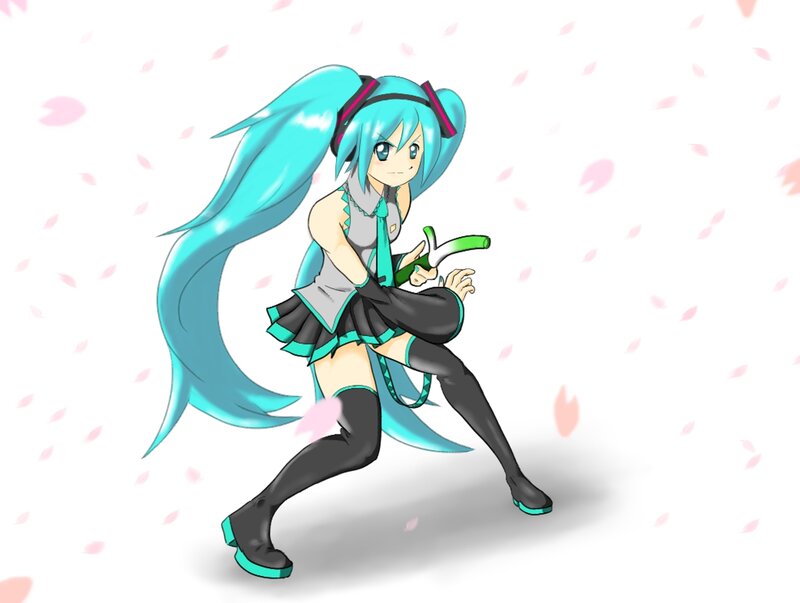 Anime Girl with Blue Hair — Cyan, Playful, Spring
