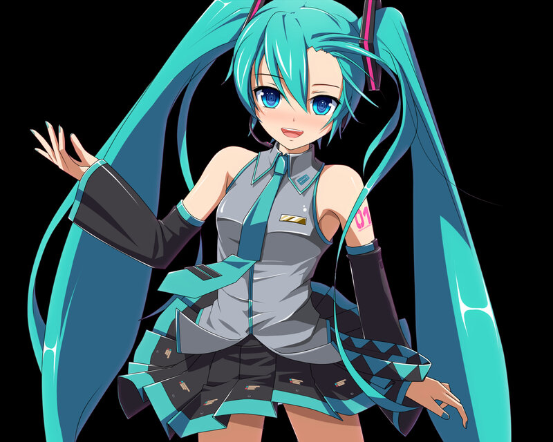 Anime Girl with Blue Hair — Cyan, Playful