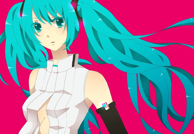 Anime Girl with Blue Hair — Cyan, Vibrant