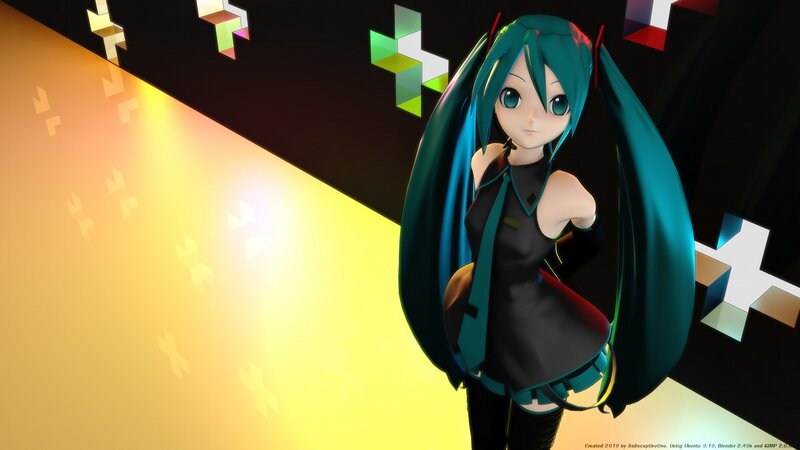 Anime Girl with Blue Hair — Dramatic, 3d Render