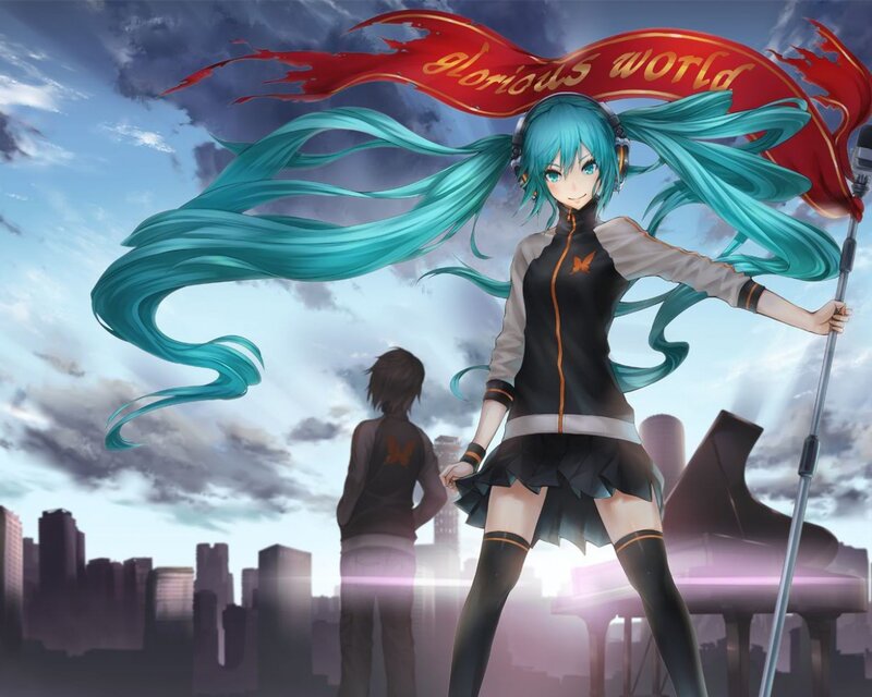 Anime Girl with Blue Hair — Dramatic, Afternoon, Digital Art
