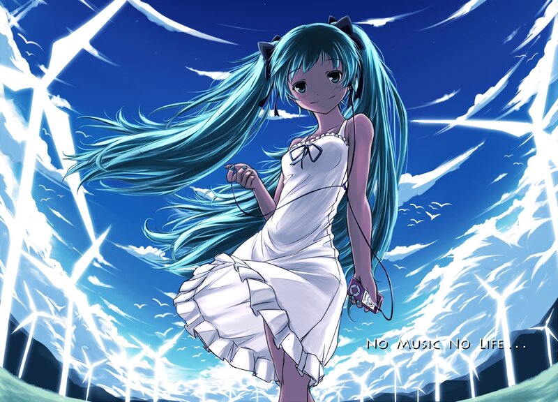 Anime Girl with Blue Hair — Dramatic, Afternoon