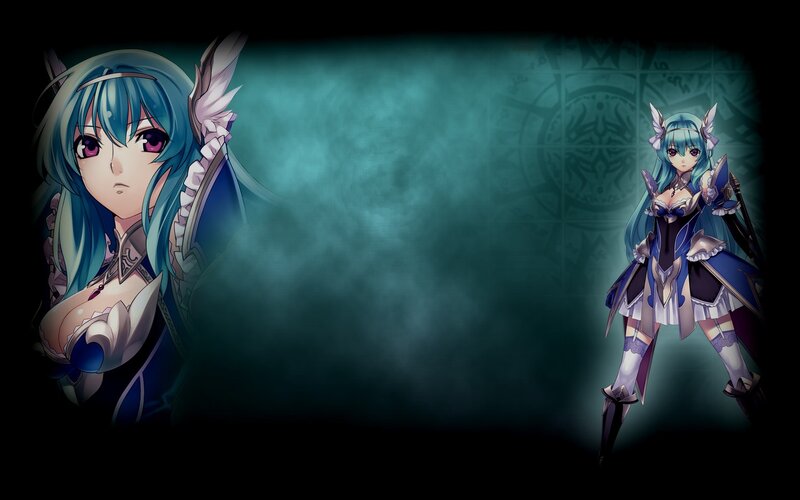 Anime Girl with Blue Hair — Dramatic, Armor