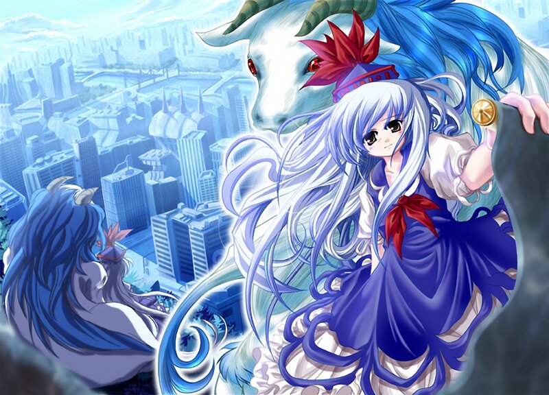 Anime Girl with Blue Hair — Dramatic, Blue-haired Girl