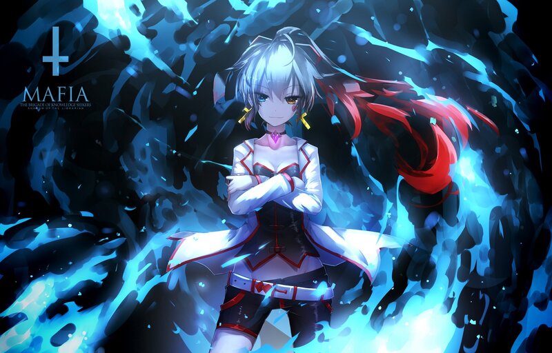 Anime Girl with Blue Hair — Dramatic, Digital Art, Blue Energy