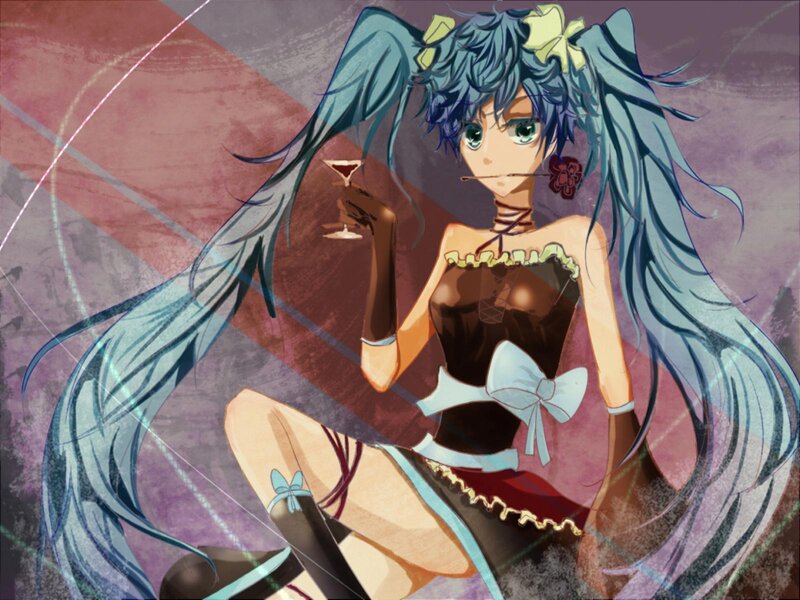 Anime Girl with Blue Hair — Dramatic, Digital Art