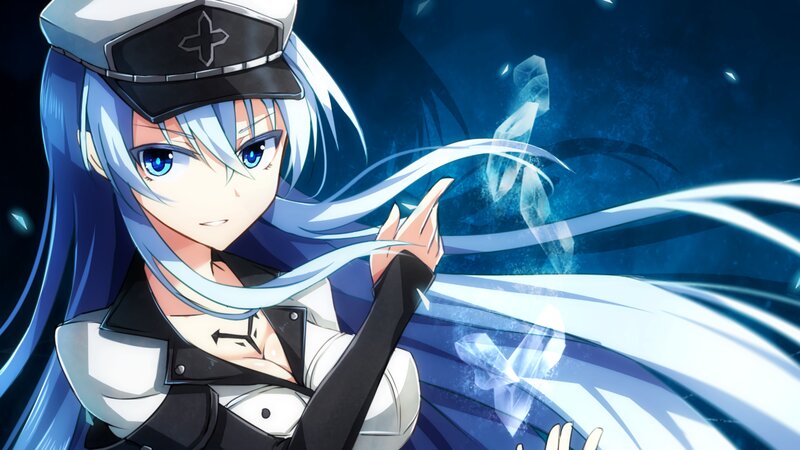 Anime Girl with Blue Hair — Dramatic, Night, Hat