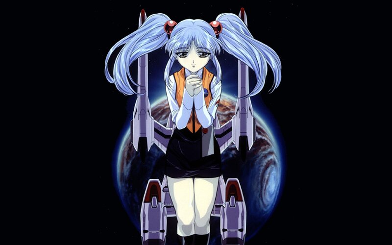 Anime Girl with Blue Hair — Dramatic, Night, Mecha, Planet