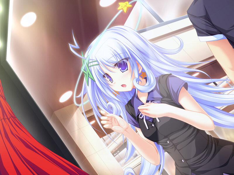 Anime Girl with Blue Hair — Dramatic, Star