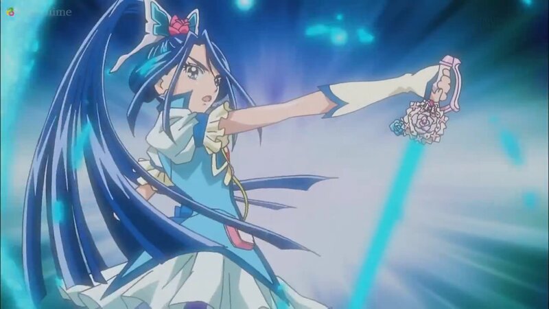Anime Girl with Blue Hair — Dramatic, Sword, Magic