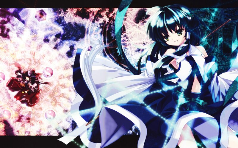 Anime Girl with Blue Hair — Dramatic, Sword