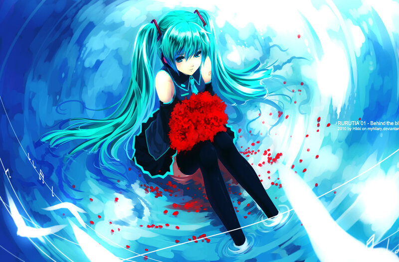 Anime Girl with Blue Hair — Dramatic
