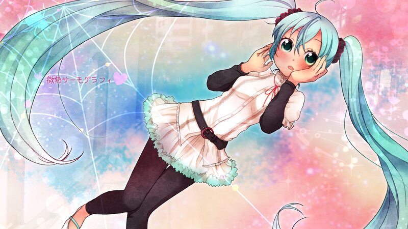 Anime Girl with Blue Hair — Dreamy, Digital Art, Long Hair, Web Pattern