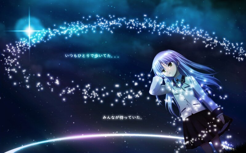 Anime Girl with Blue Hair — Dreamy, Serene, Night