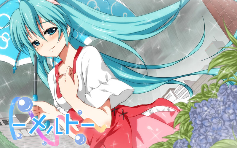 Anime Girl with Blue Hair — Dreamy, Spring, Digital Art