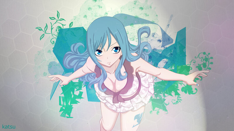Anime Girl with Blue Hair — Dynamic, Digital Art, Flowers