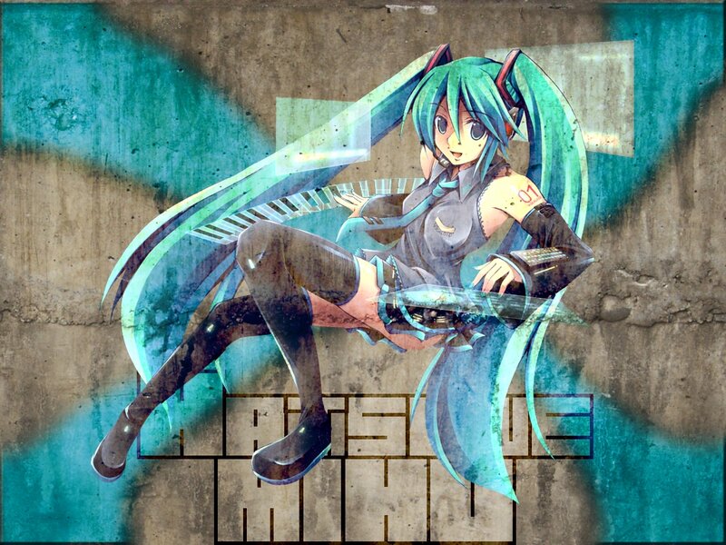 Anime Girl with Blue Hair — Dynamic, Digital Art, Long Hair, Skirt