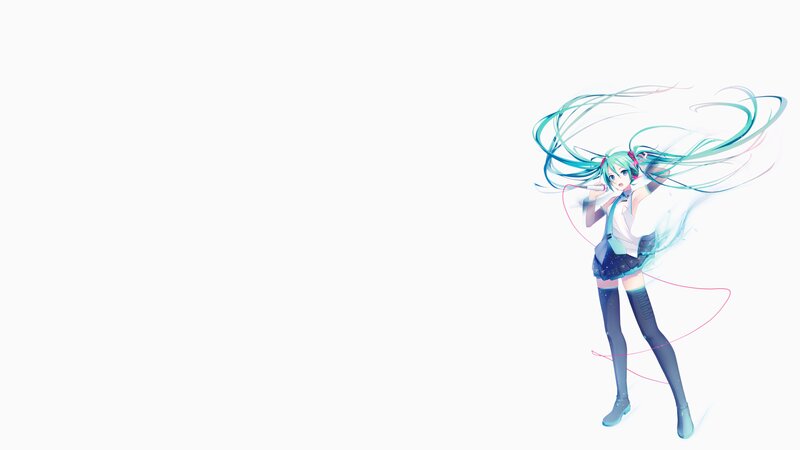 Anime Girl with Blue Hair — Dynamic, Digital Art, Microphone, Skirt