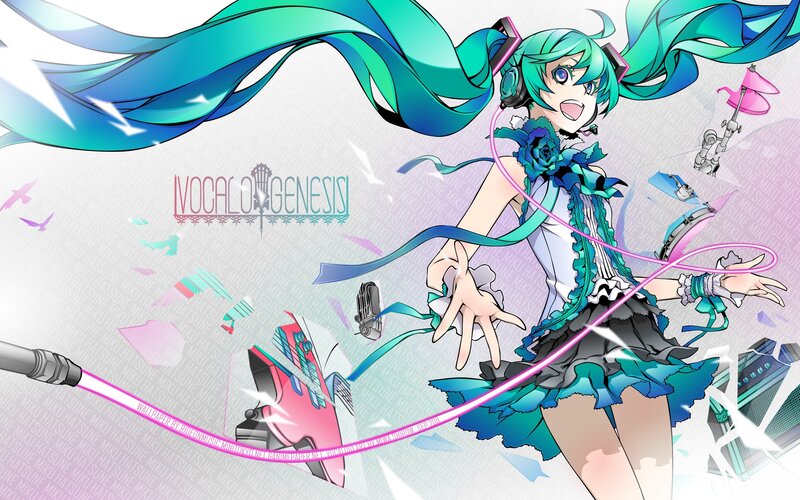 Anime Girl with Blue Hair — Dynamic, Energetic, Digital Art
