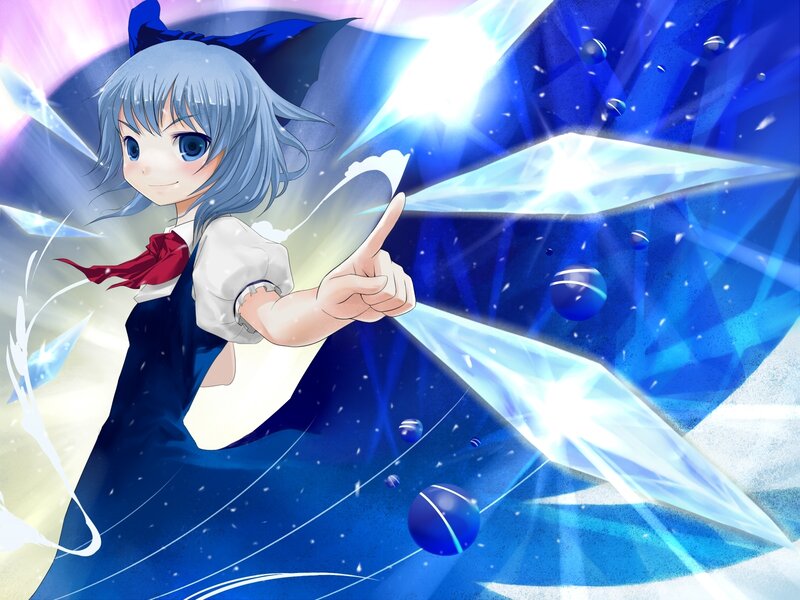 Anime Girl with Blue Hair — Dynamic, Magic