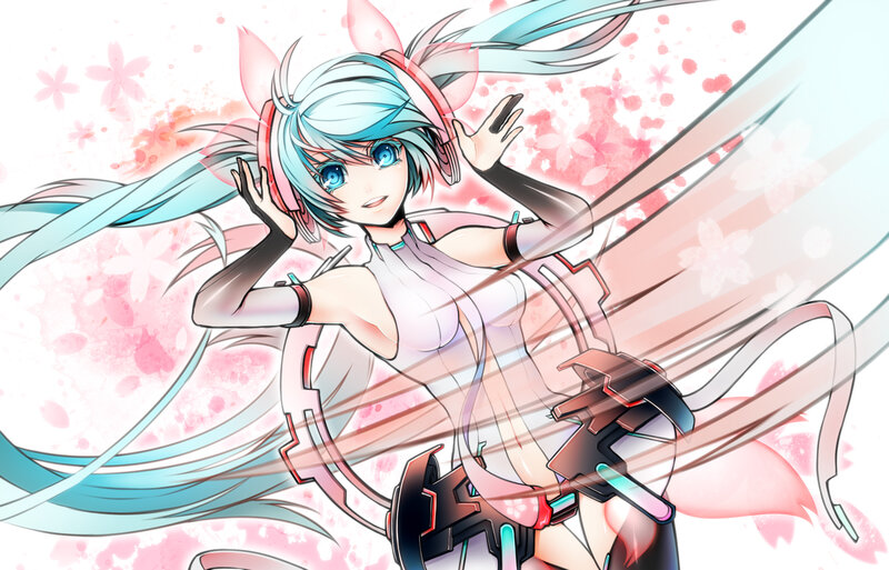 Anime Girl with Blue Hair — Dynamic, Spring