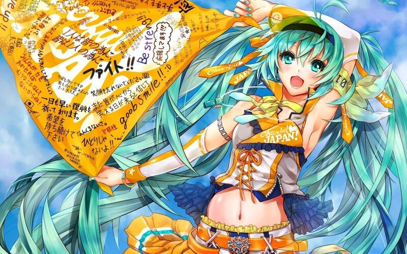 Anime Girl with Blue Hair — Energetic, Afternoon