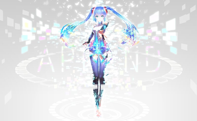 Anime Girl with Blue Hair — Energetic, Digital Art, Digital Effects