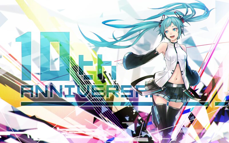 Anime Girl with Blue Hair — Energetic, Digital Art, Headphones, Skirt, Gloves