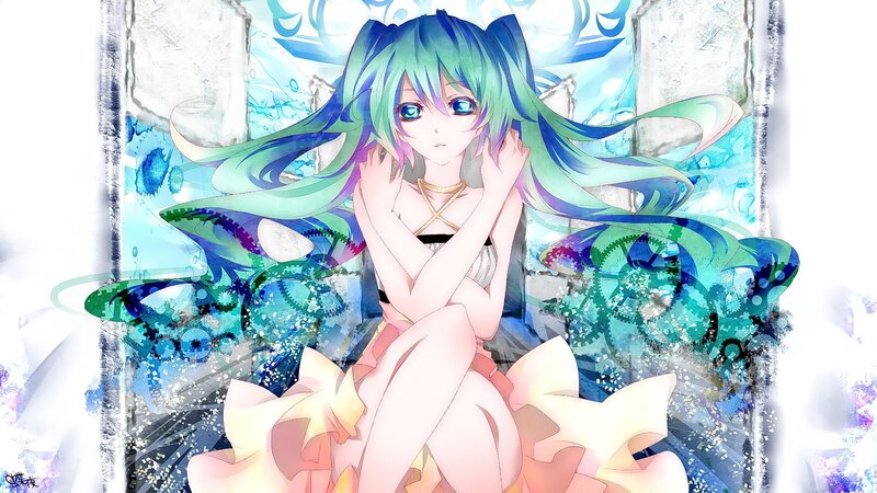 Anime Girl with Blue Hair — Ethereal, Digital Art