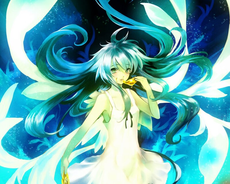 Anime Girl with Blue Hair — Ethereal, Night