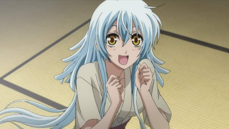 Anime Girl with Blue Hair — Excited, Tattoo