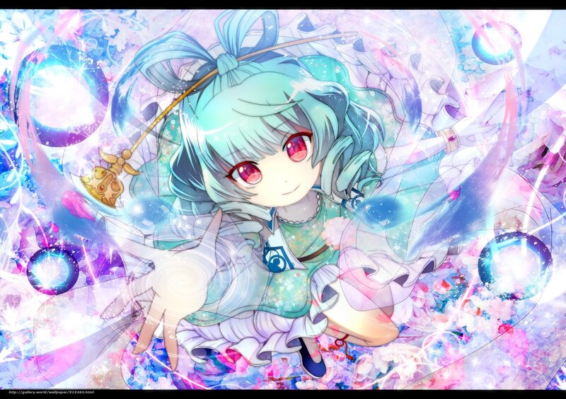 Anime Girl with Blue Hair — Magical, Digital Art, Magic, Sakura