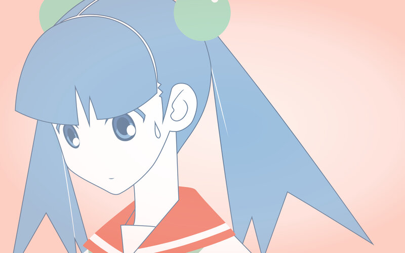 Anime Girl with Blue Hair — Melancholic, School Uniform