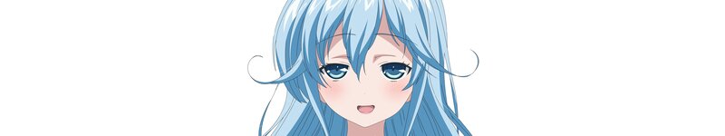 Anime Girl with Blue Hair — Neutral, Blue Eyes, Blush, White